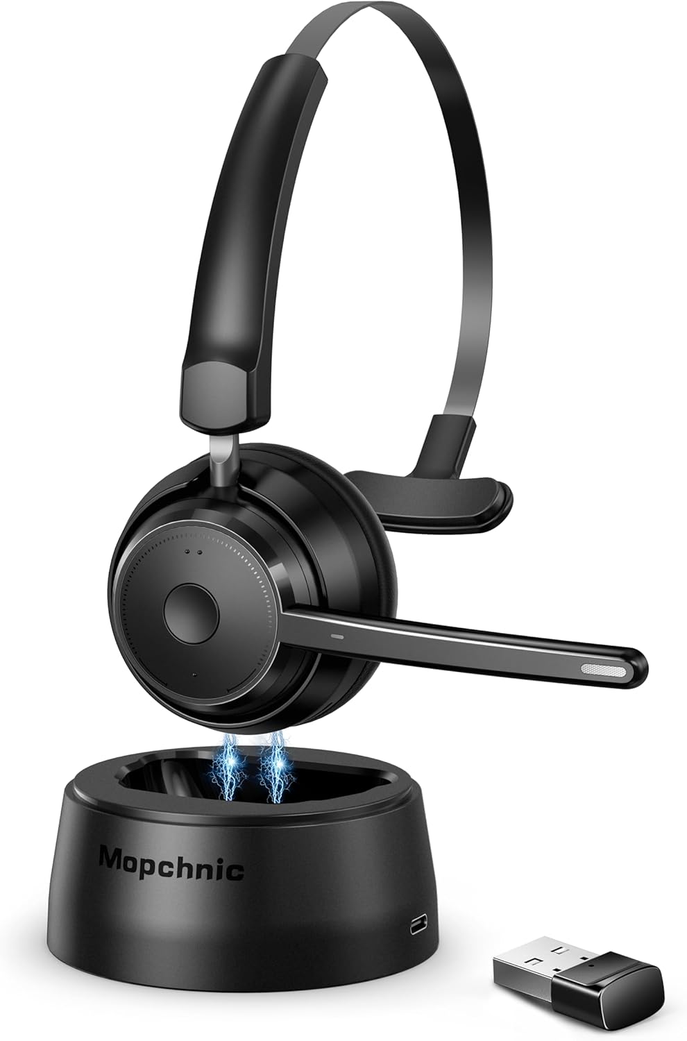 Home Office Image - Wireless Bluetooth Headset with AI Noise-Canceling