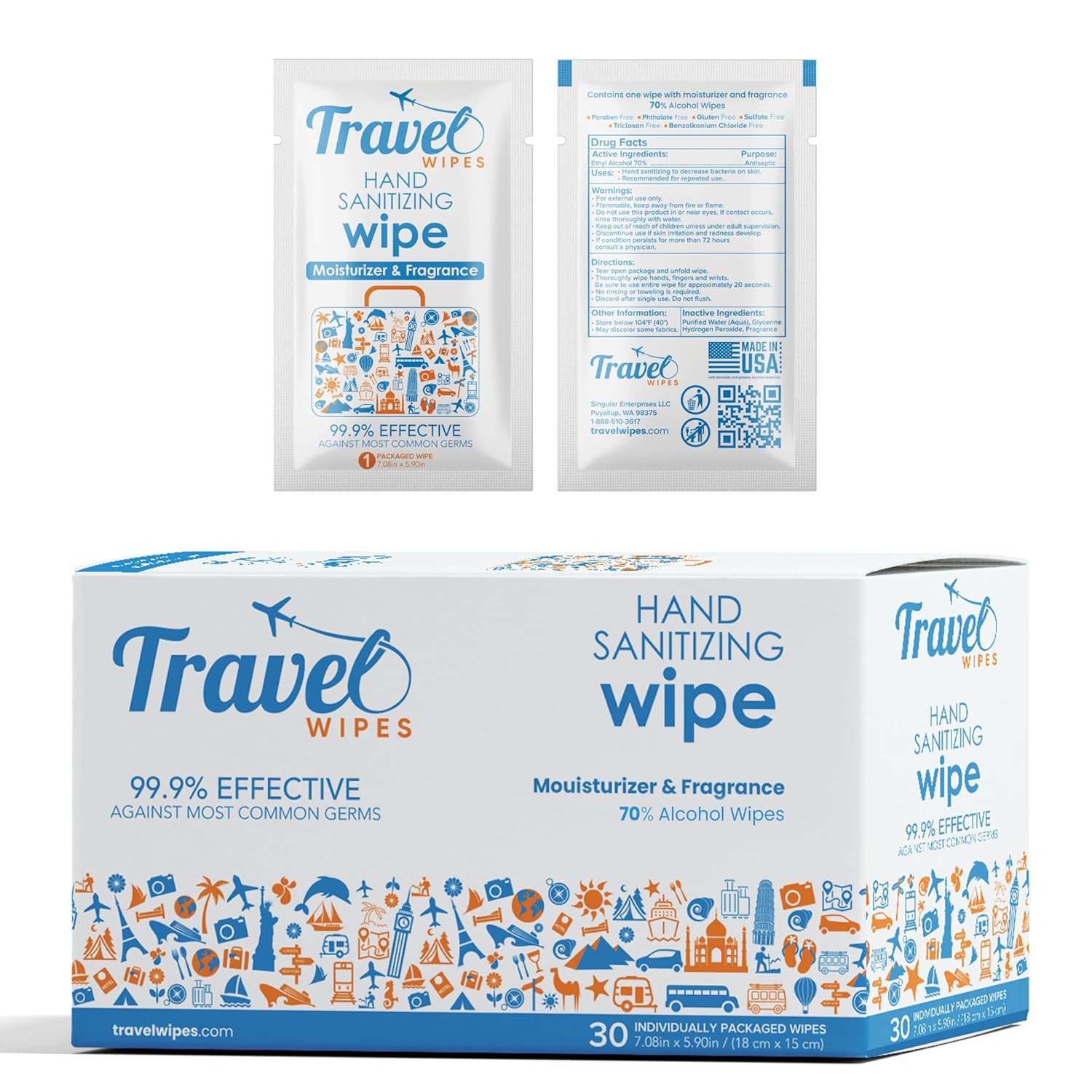 Home Office Image - 70% Alcohol Hand Wipes 30ct Individually