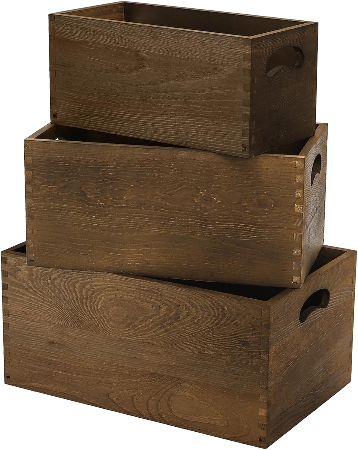 Home Office Image - Set of 3 Nesting Wooden Crates