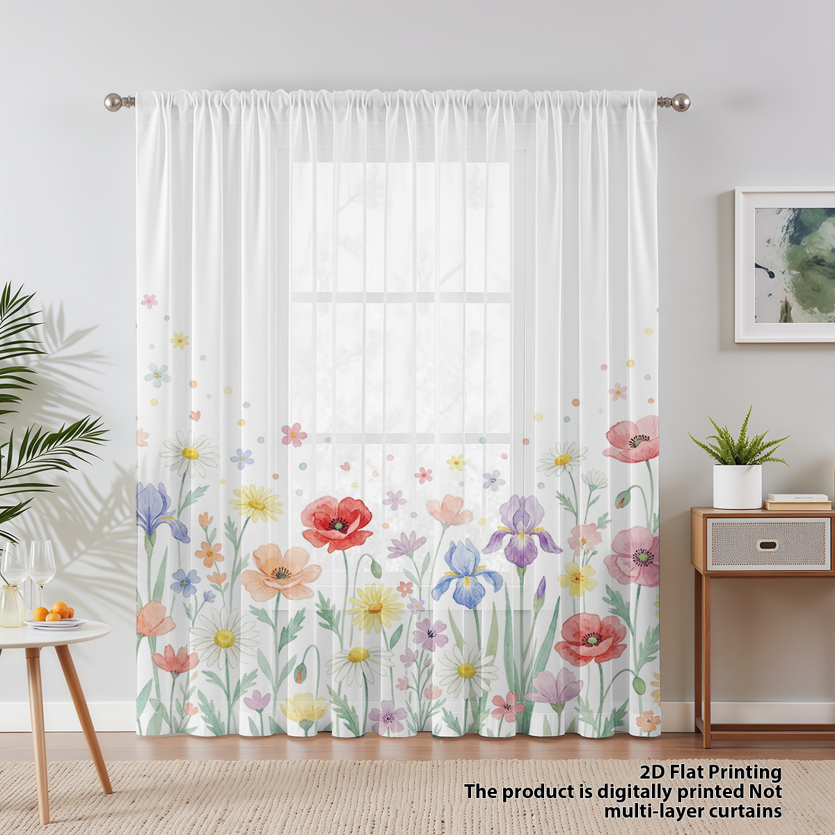 Floral Privacy Sheer Curtain,G - مراجعة Home Office Rate وسعره