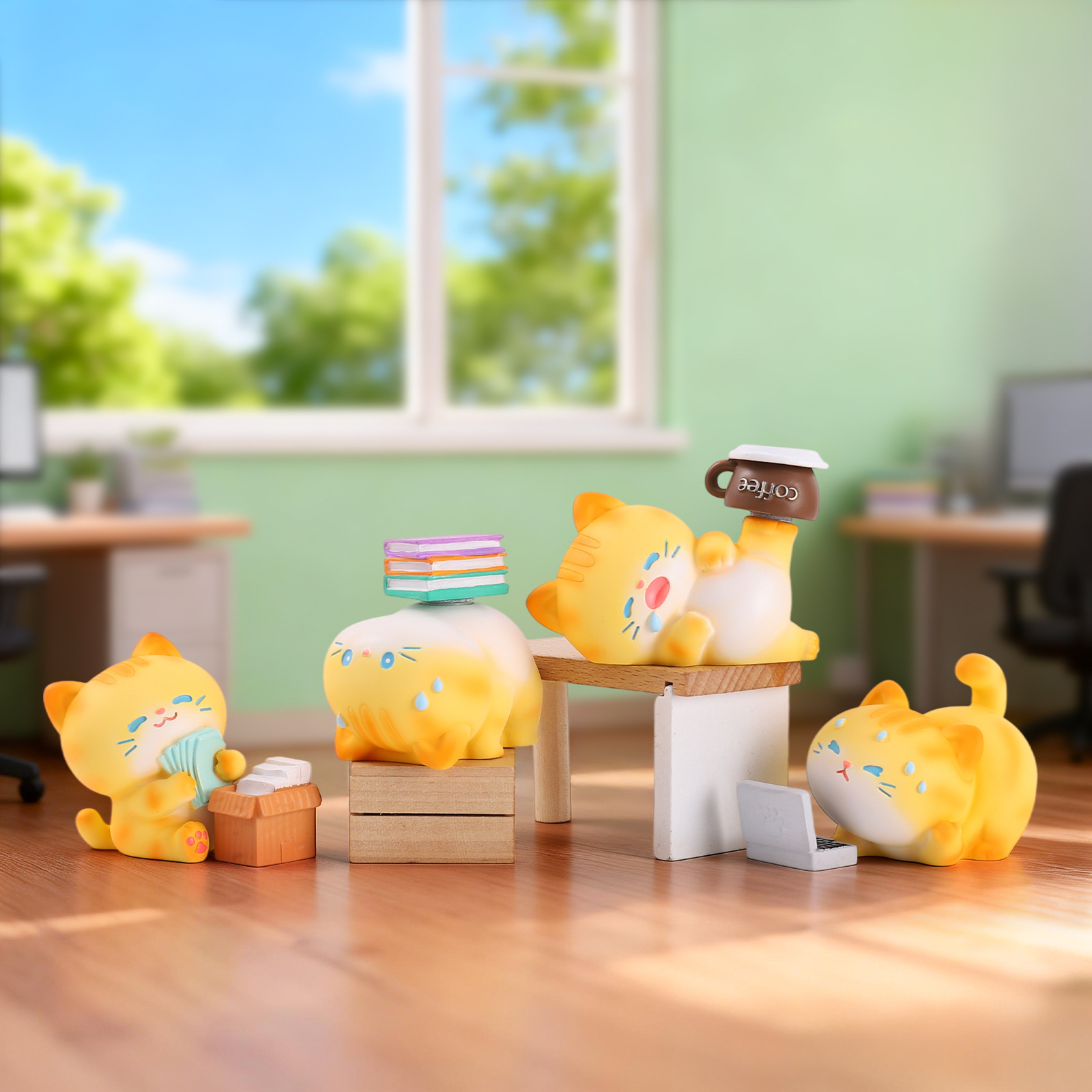 Blind Box Cartoon Orange Cat R - مراجعة Home Office Work وسعره