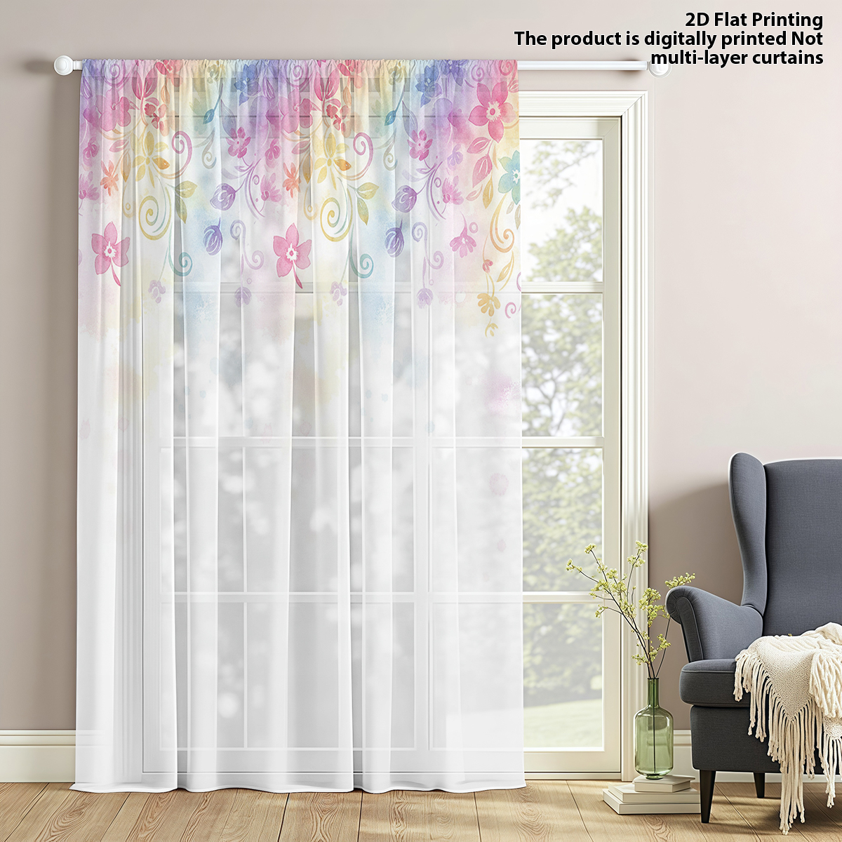 Rainbow Floral Gradient Print  - مراجعة Home Office Rate وسعره