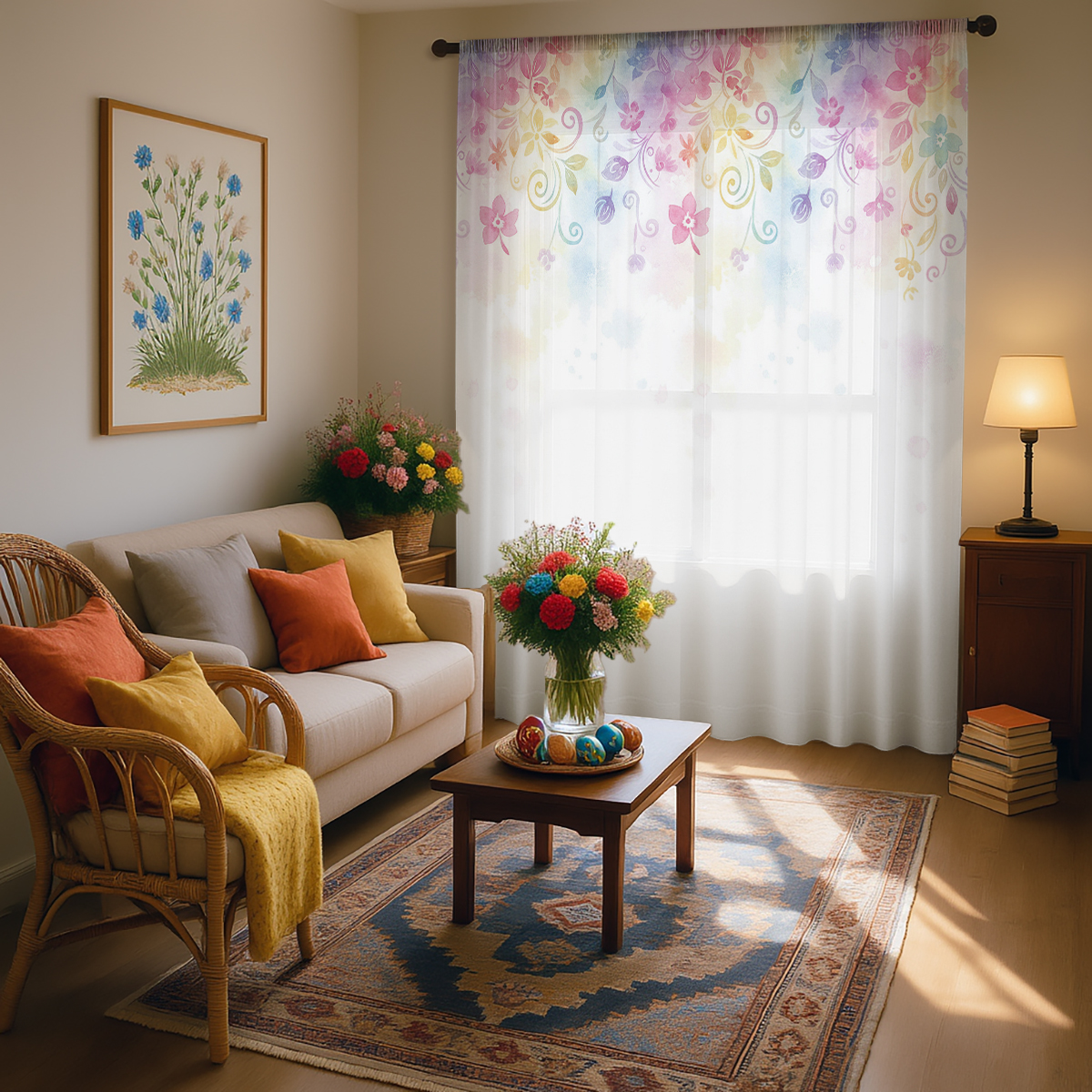 Rainbow Floral Gradient Print  - مراجعة Home Office Rate وسعره