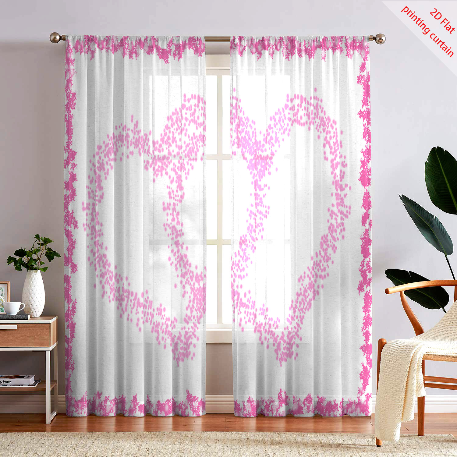 Heart shaped printed transpare - مراجعة Home Office Rate وسعره