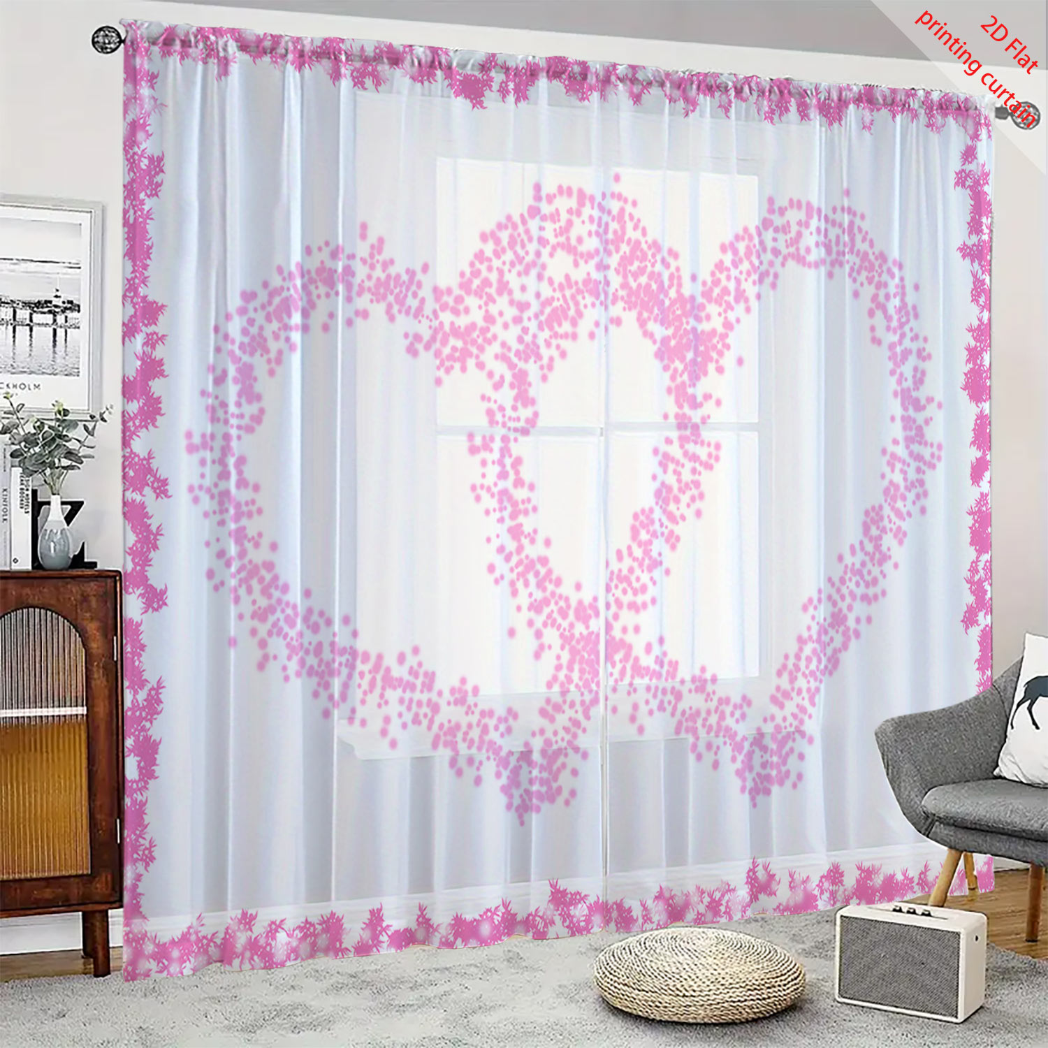Heart shaped printed transpare - مراجعة Home Office Rate وسعره