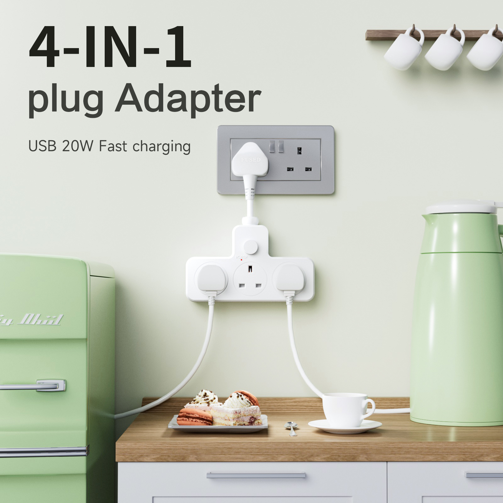 UK Power Plug Wall Outlet 13A  - مراجعة Home Office In Uk وسعره
