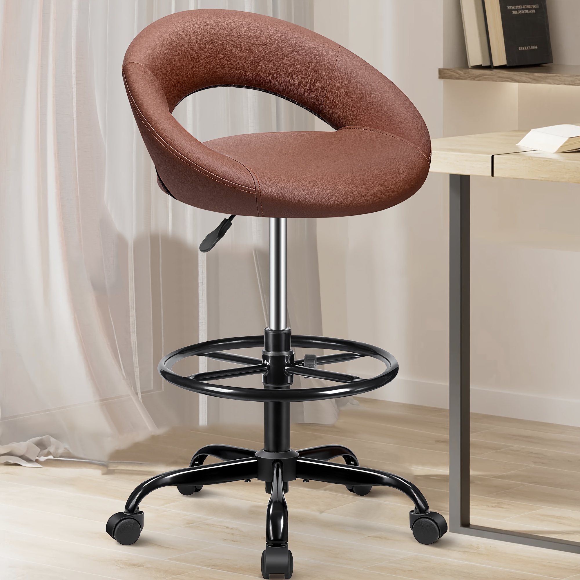 Ergonomic Drafting Chair - PU  - مراجعة Home Office Kitchen وسعره