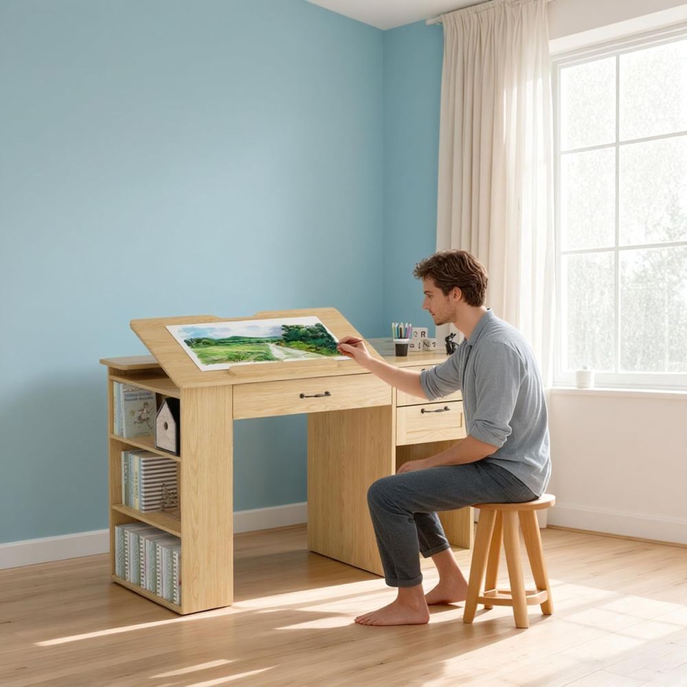 Adjustable Desk with Storage,  - مراجعة Home Office Studio وسعره