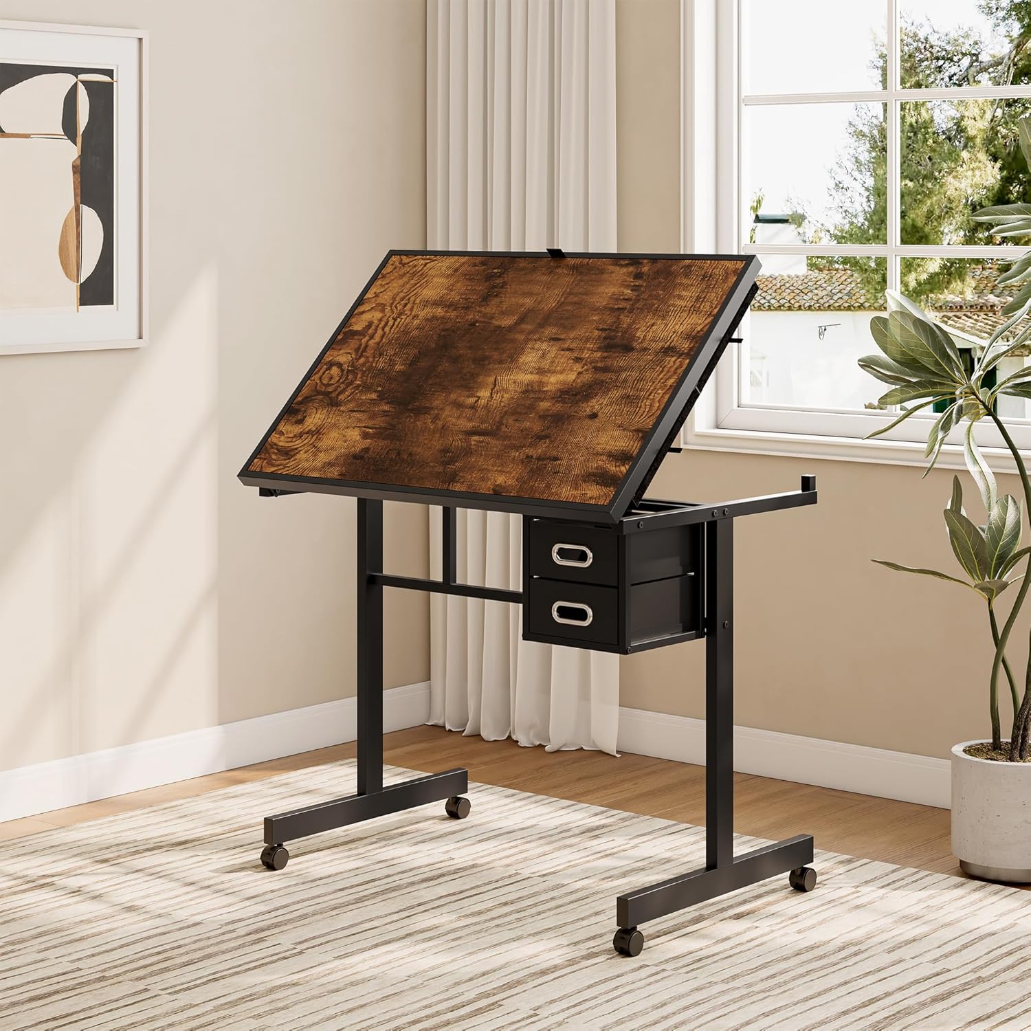 Adjustable Drafting Table with - مراجعة Home Office Studio وسعره