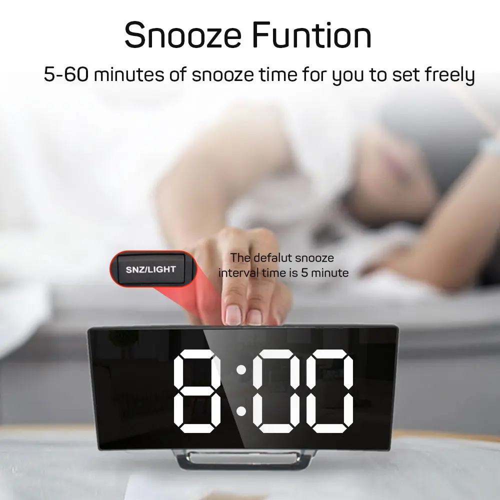 1pc LED Mirror Digital Clock B - مراجعة Led Desk Clock وسعره