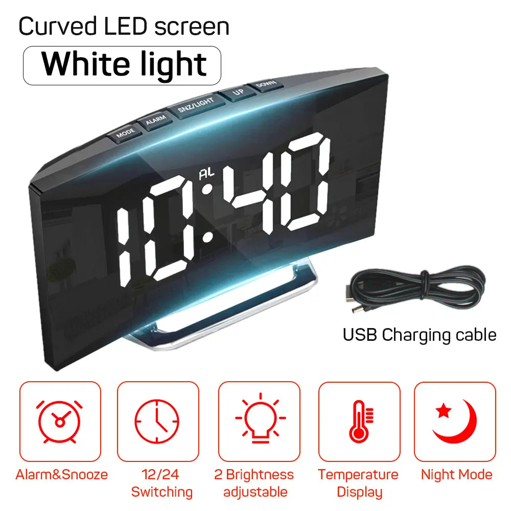 1pc LED Mirror Digital Clock B - مراجعة Led Desk Clock وسعره