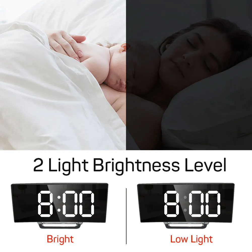 1pc LED Mirror Digital Clock B - مراجعة Led Desk Clock وسعره