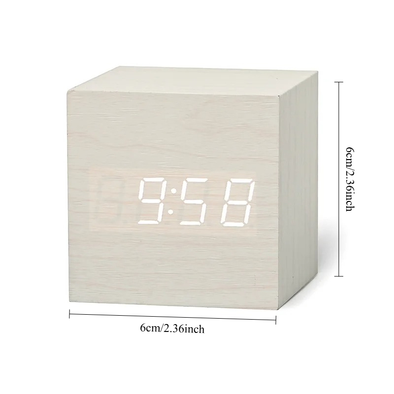 Digital Wooden LED Alarm Clock - مراجعة Led Desk Clock وسعره