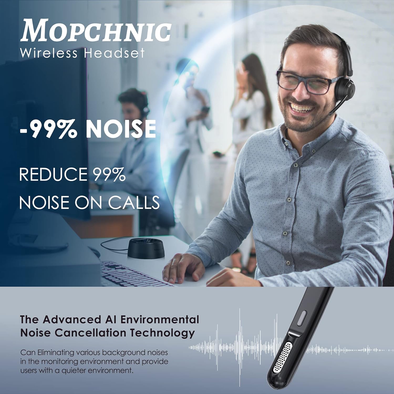 Wireless Bluetooth Headset wit - مراجعة Home Office Image وسعره