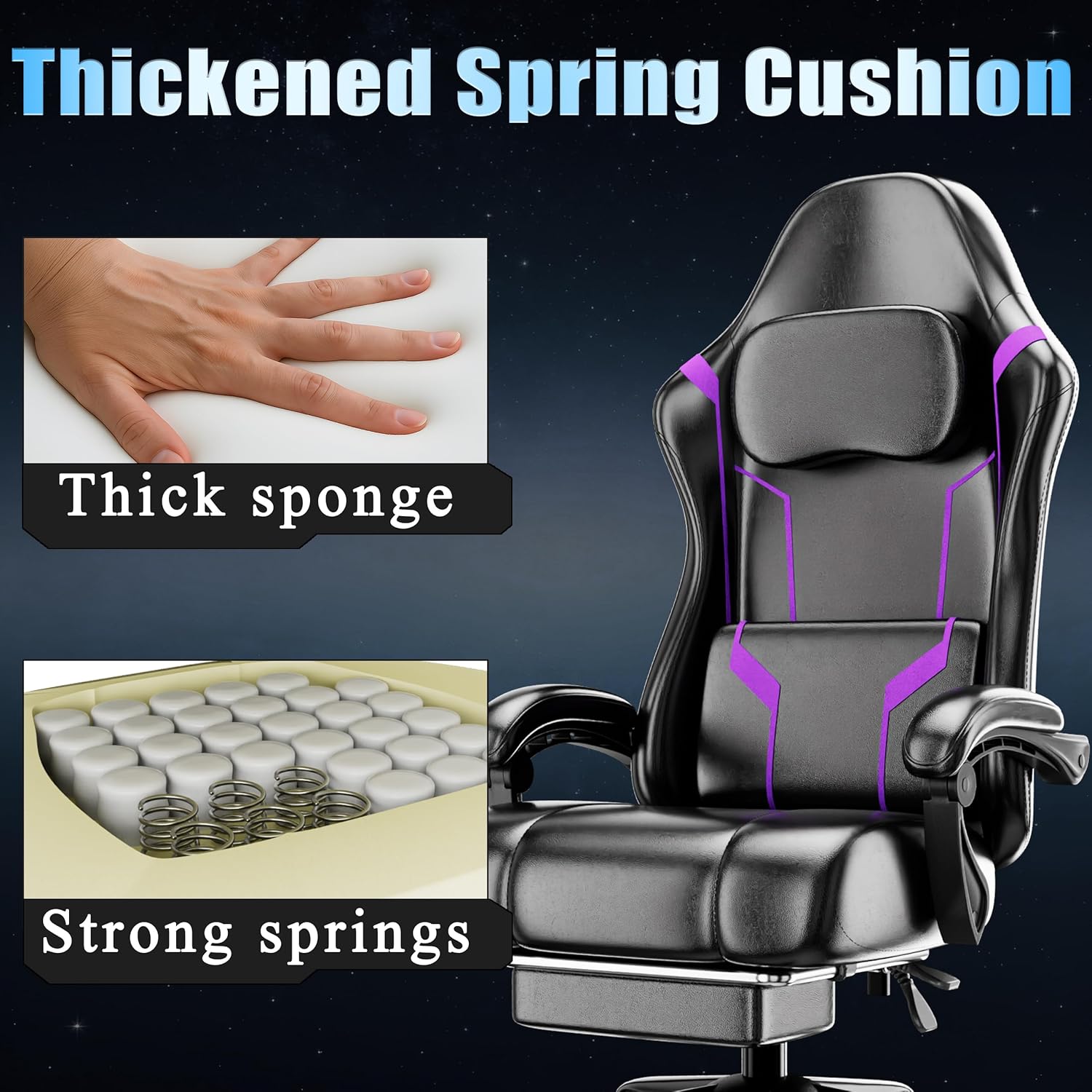 Ergonomic Gaming Chair with Po - مراجعة Home Office Image وسعره