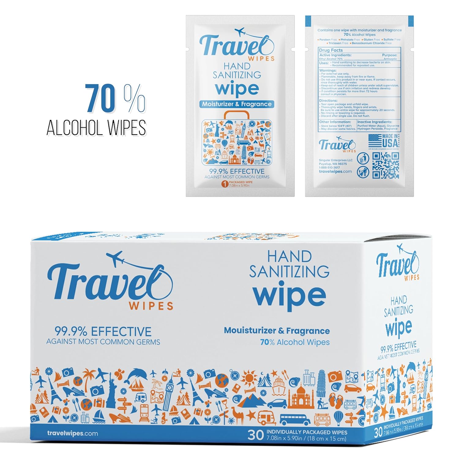 70% Alcohol Hand Wipes 30ct In - مراجعة Home Office Image وسعره