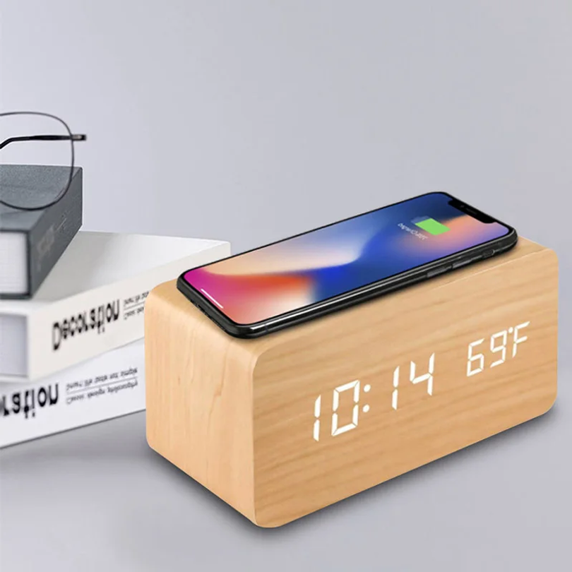 DIY Clock Wooden Digital Alarm - مراجعة Led Desk Clock وسعره