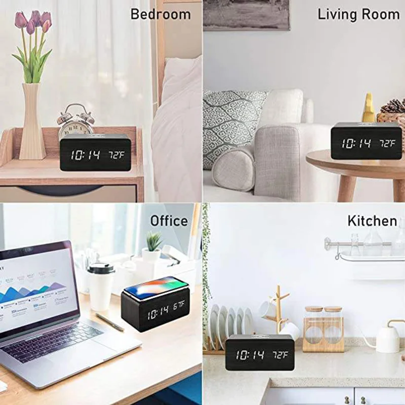 DIY Clock Wooden Digital Alarm - مراجعة Led Desk Clock وسعره