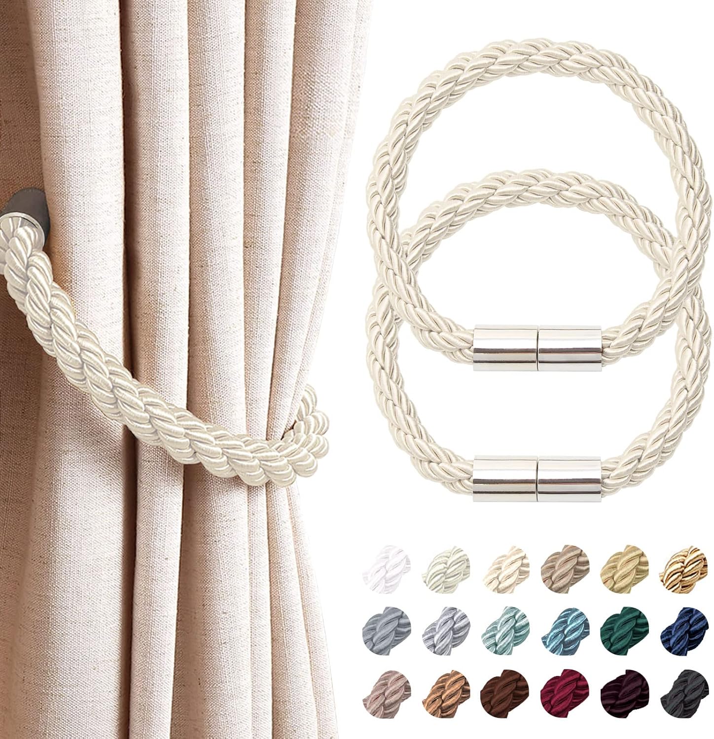 Magnetic Curtain Tiebacks 2 Pa - مراجعة Home Office Image وسعره