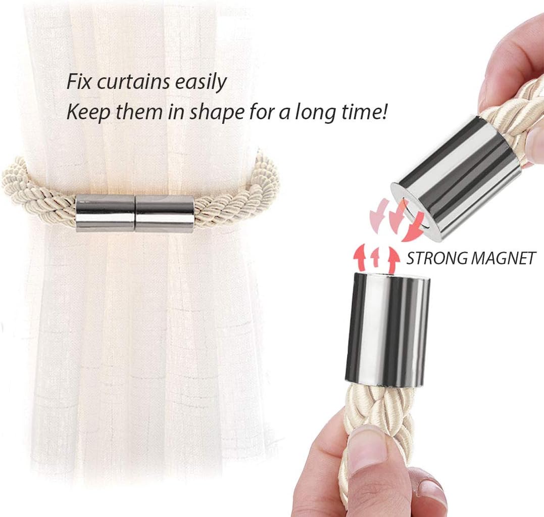 Magnetic Curtain Tiebacks 2 Pa - مراجعة Home Office Image وسعره