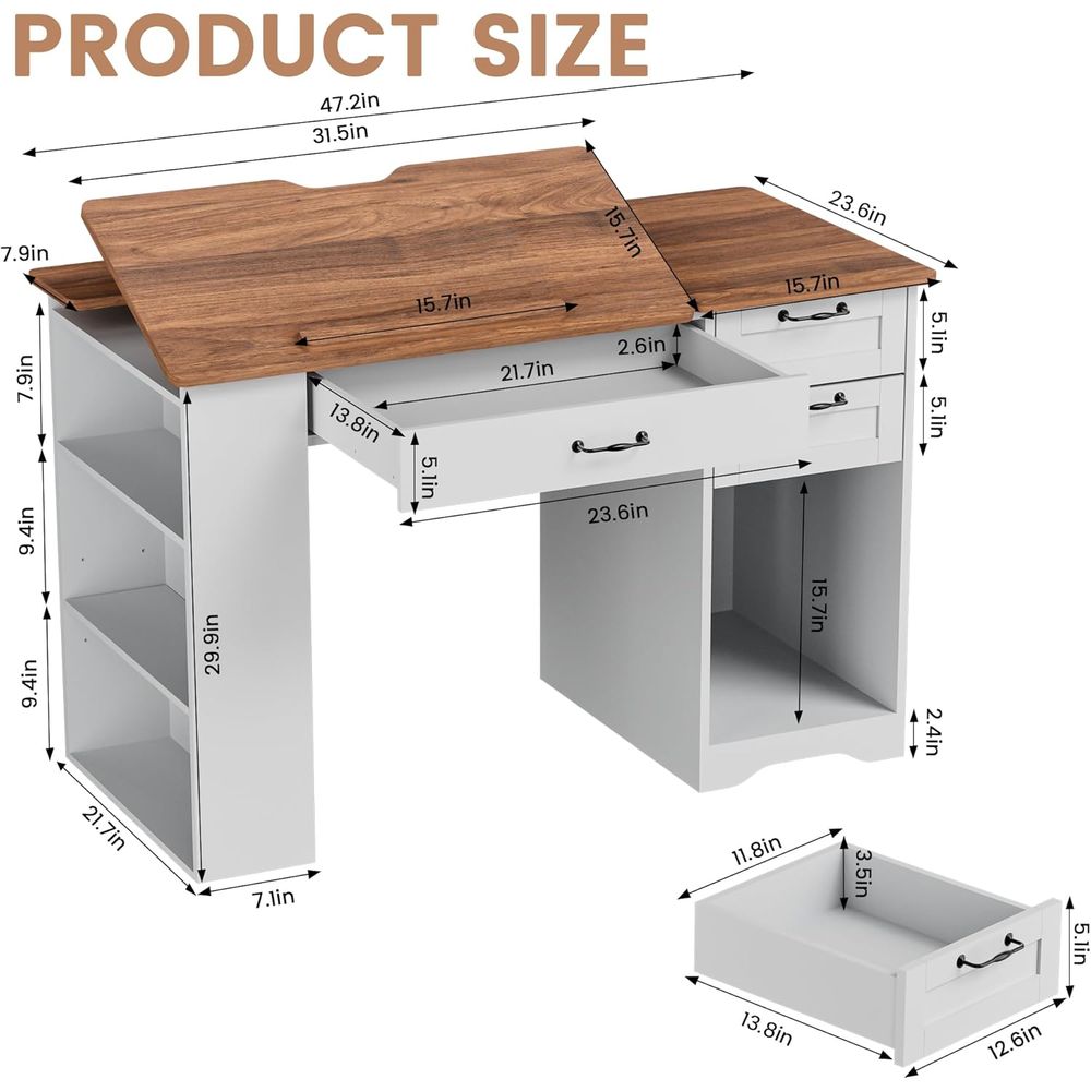Adjustable Desk with Storage a - مراجعة Home Office Work وسعره