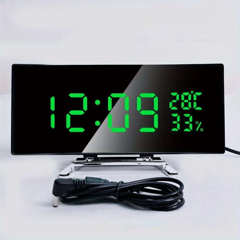 Curved Screen Digital Alarm Cl - مراجعة Led Desk Clock وسعره