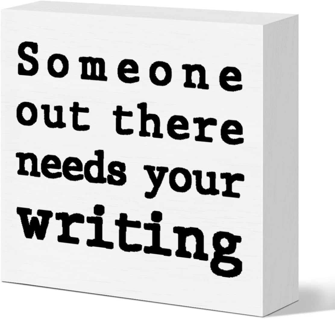 Wooden Box Sign for Writers, N - مراجعة Home Office Image وسعره