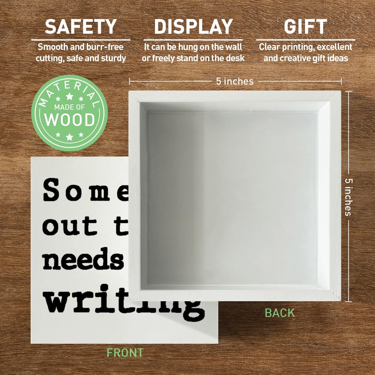 Wooden Box Sign for Writers, N - مراجعة Home Office Image وسعره