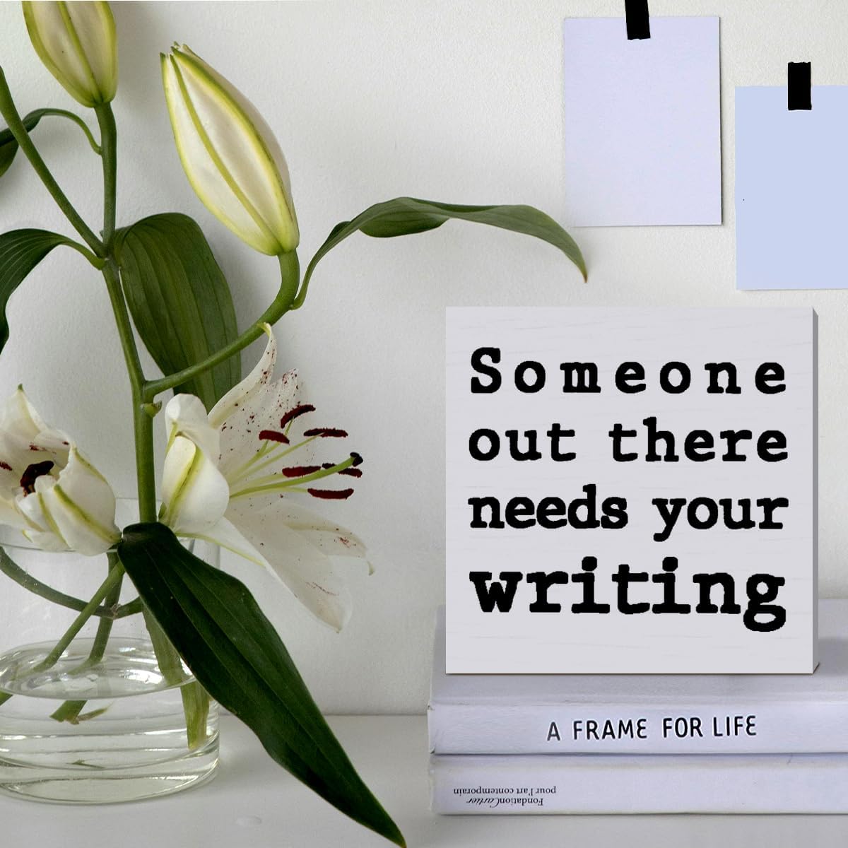 Wooden Box Sign for Writers, N - مراجعة Home Office Image وسعره
