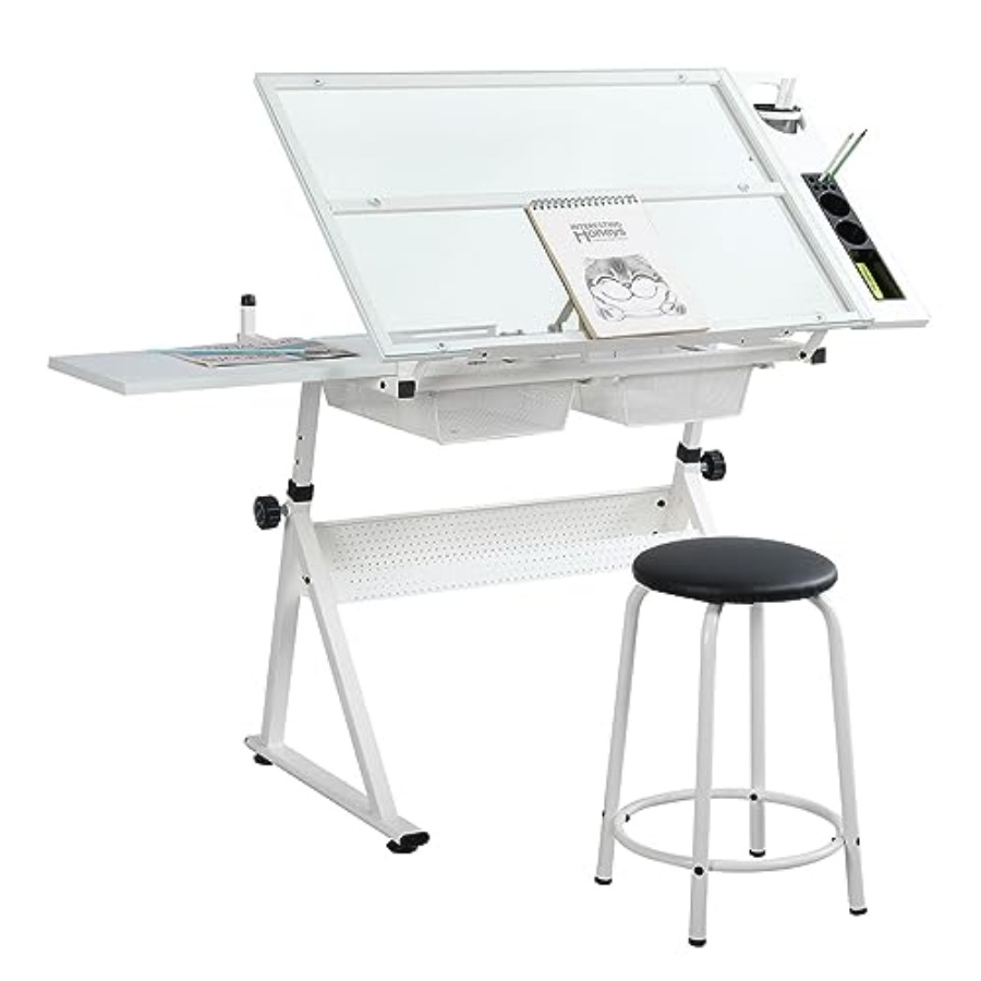 Drafting Table with Stool Mode - مراجعة Home Office Studio وسعره