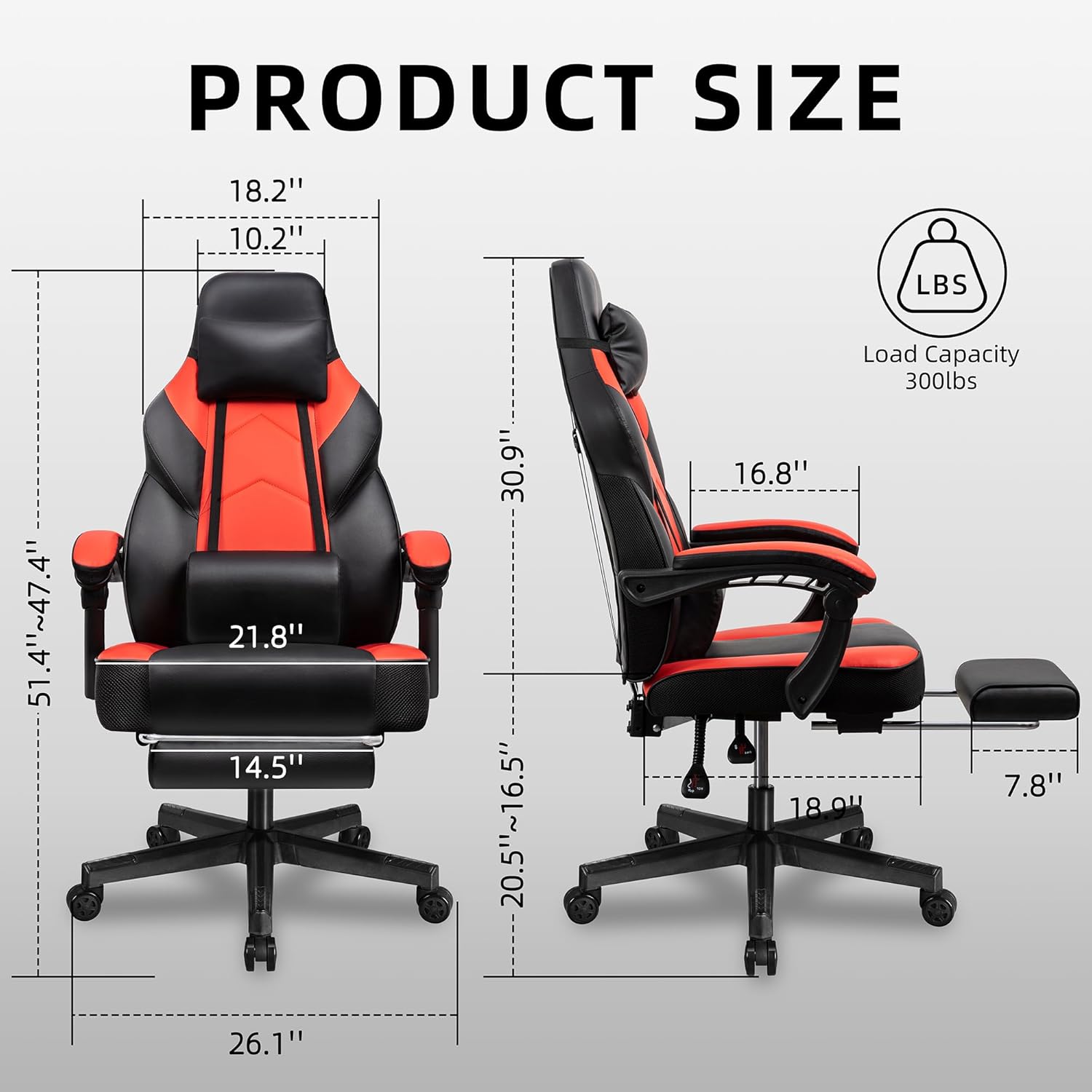 Gaming Chair with Footrest, Ma - مراجعة Home Office Image وسعره