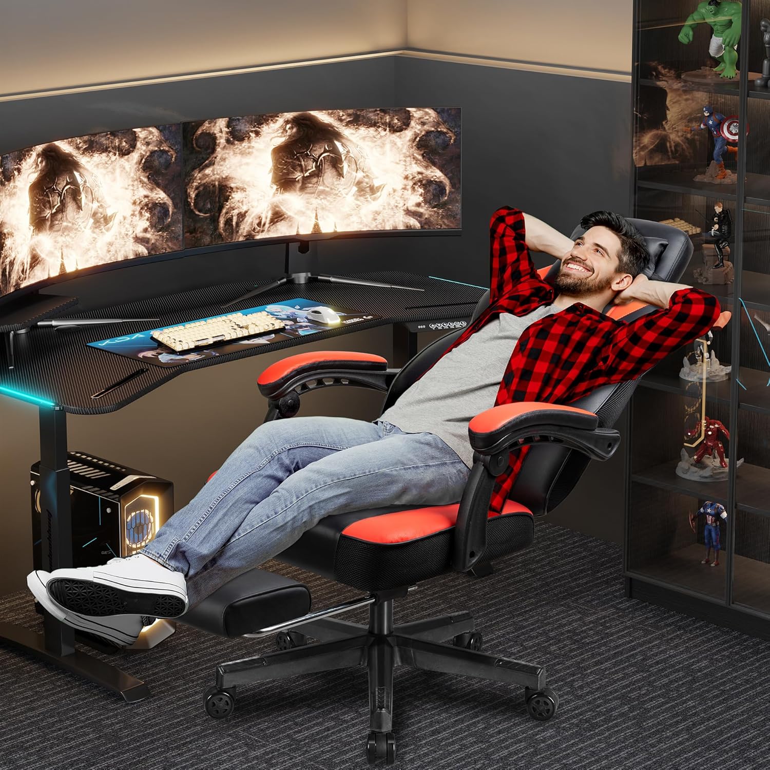 Gaming Chair with Footrest, Ma - مراجعة Home Office Image وسعره