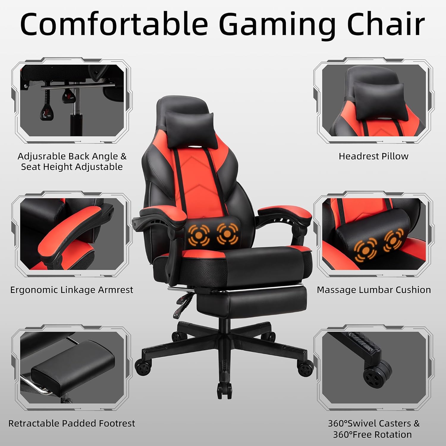 Gaming Chair with Footrest, Ma - مراجعة Home Office Image وسعره