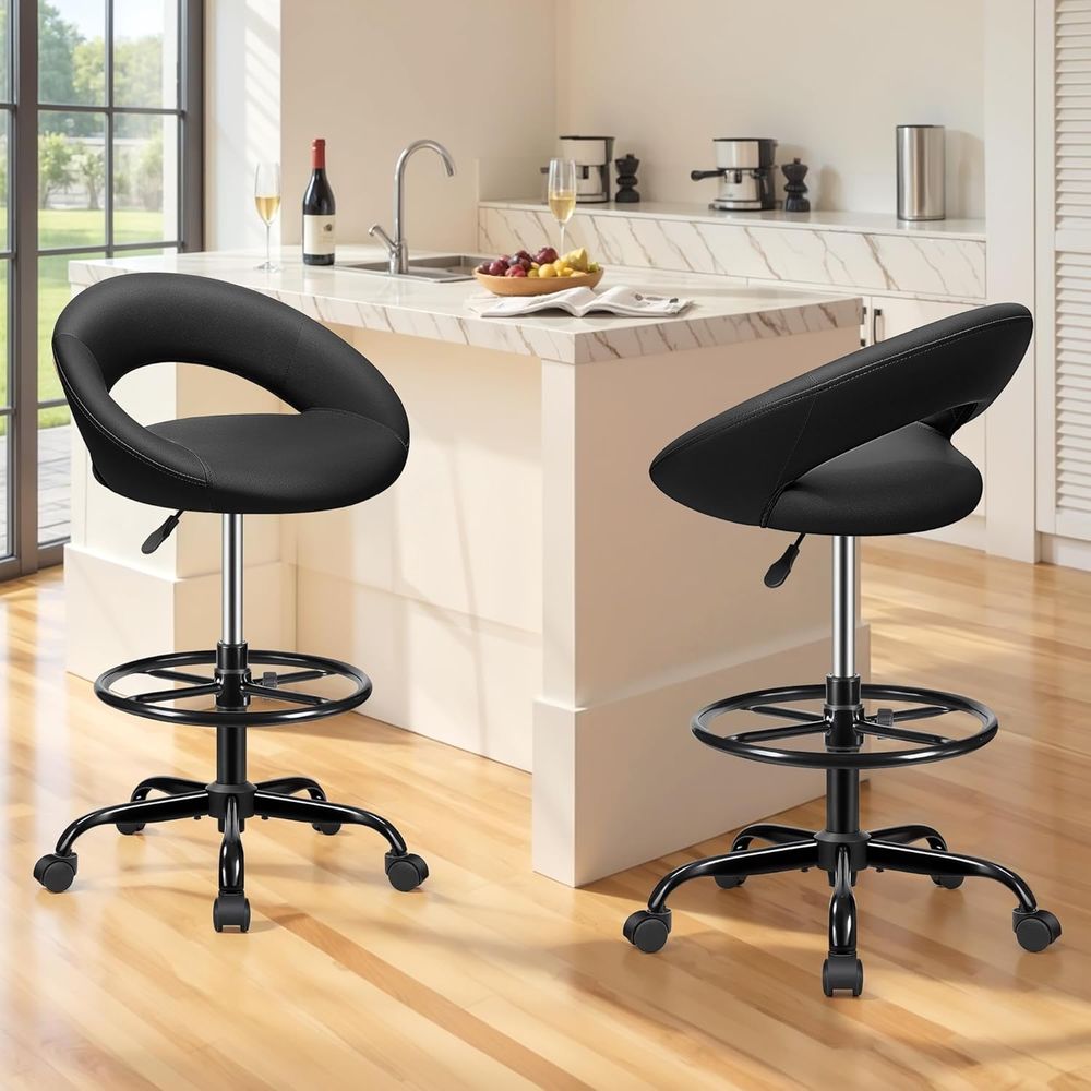 Adjustable Swivel Bar Stools w - مراجعة Home Office Kitchen وسعره