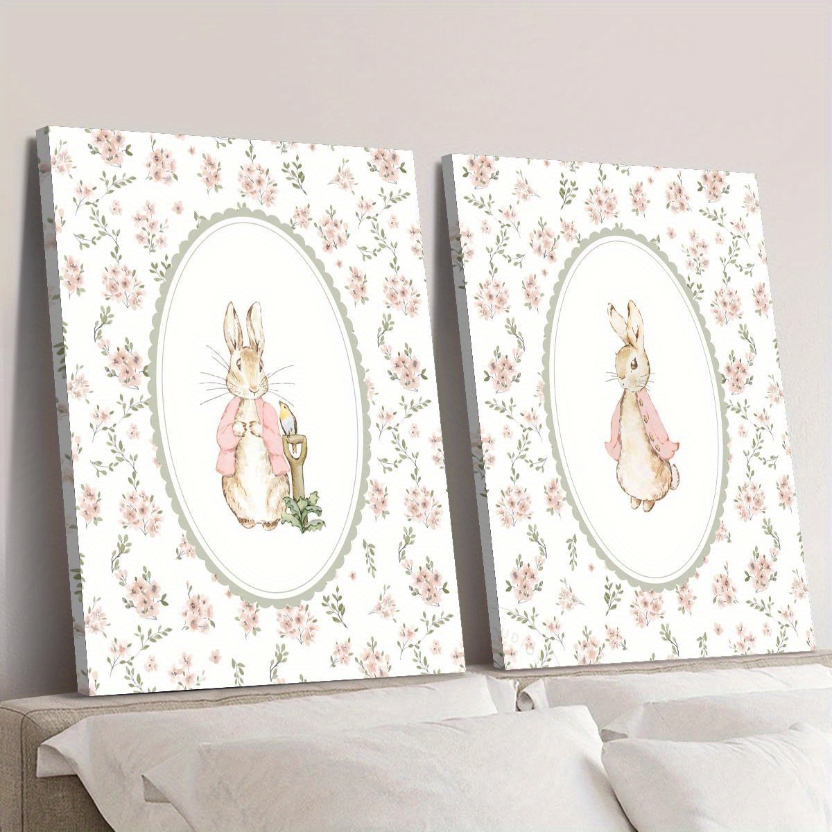 2pcs Retro Easter Rabbit Canva - مراجعة Home Office For Two وسعره