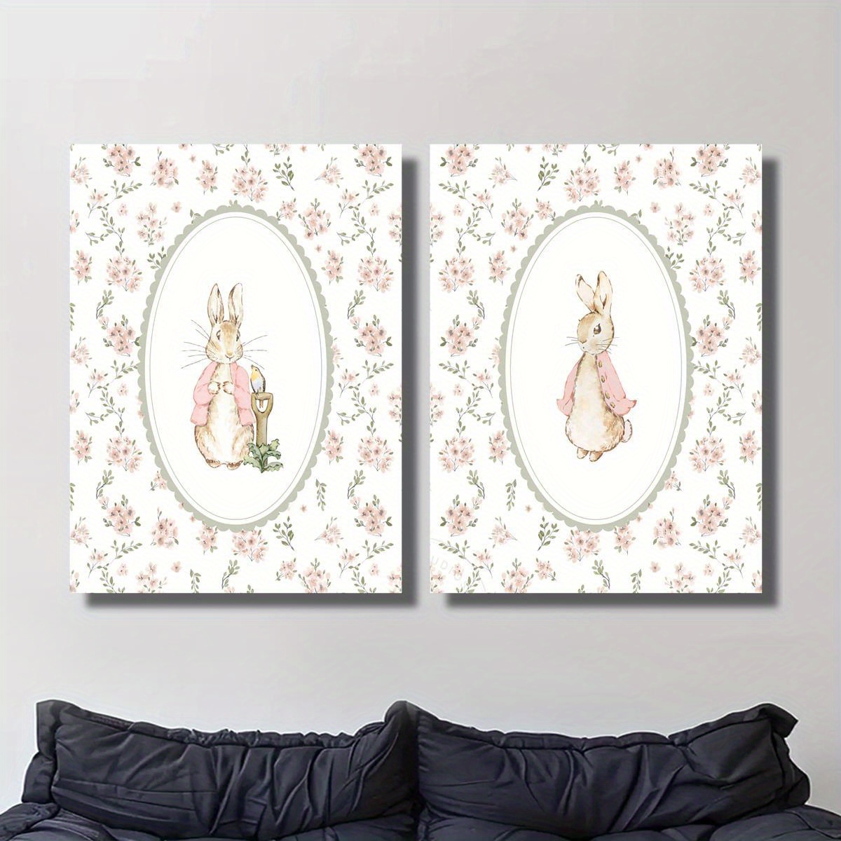 2pcs Retro Easter Rabbit Canva - مراجعة Home Office For Two وسعره