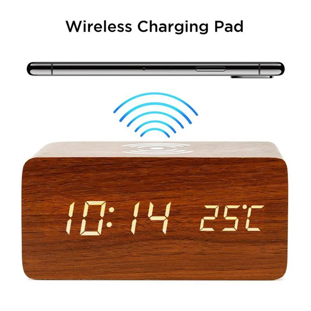 Alarm Clock LED Digital Wooden - مراجعة Led Desk Clock وسعره