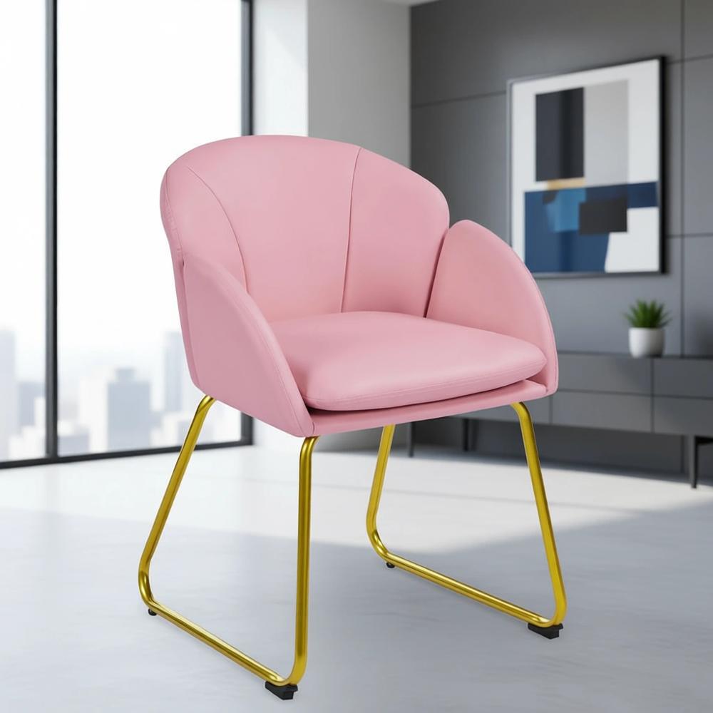 Pink PU Leather Vanity Chair w - مراجعة Home Office Kitchen وسعره