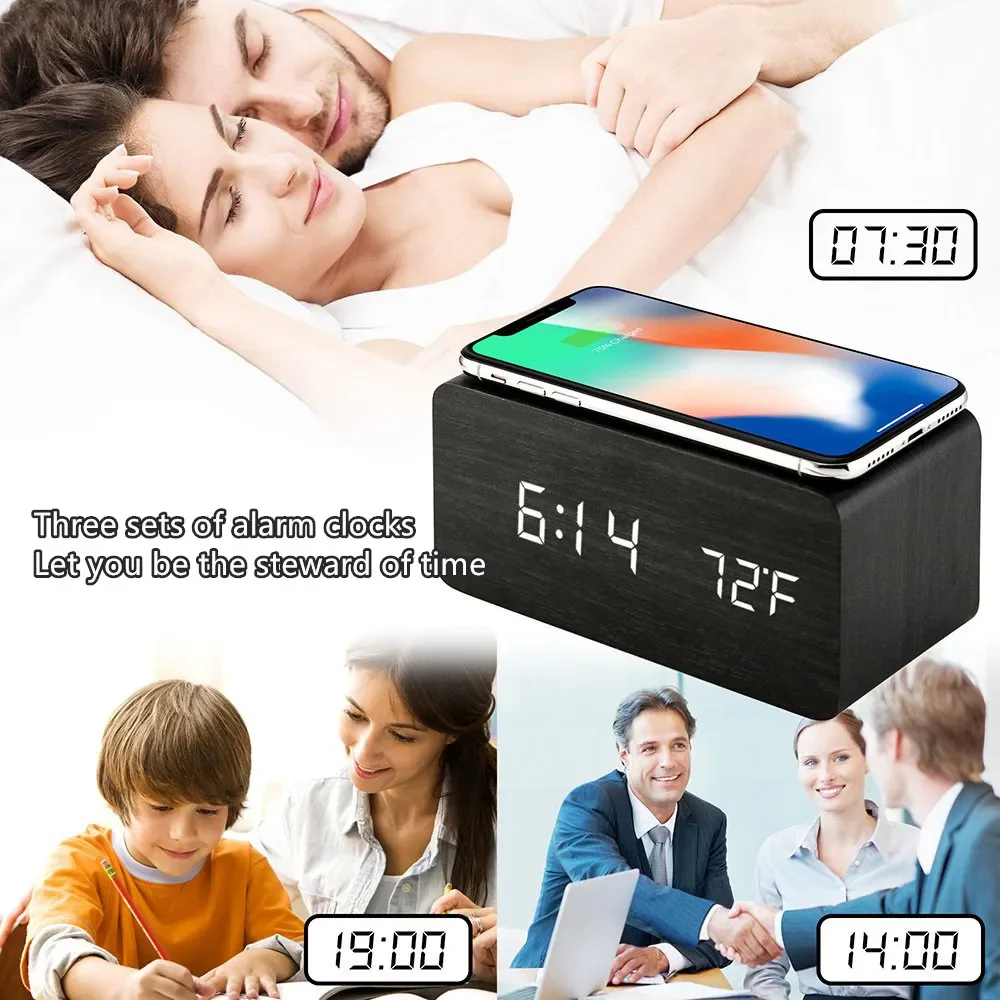 Alarm Clock LED Digital Wooden - مراجعة Led Desk Clock وسعره
