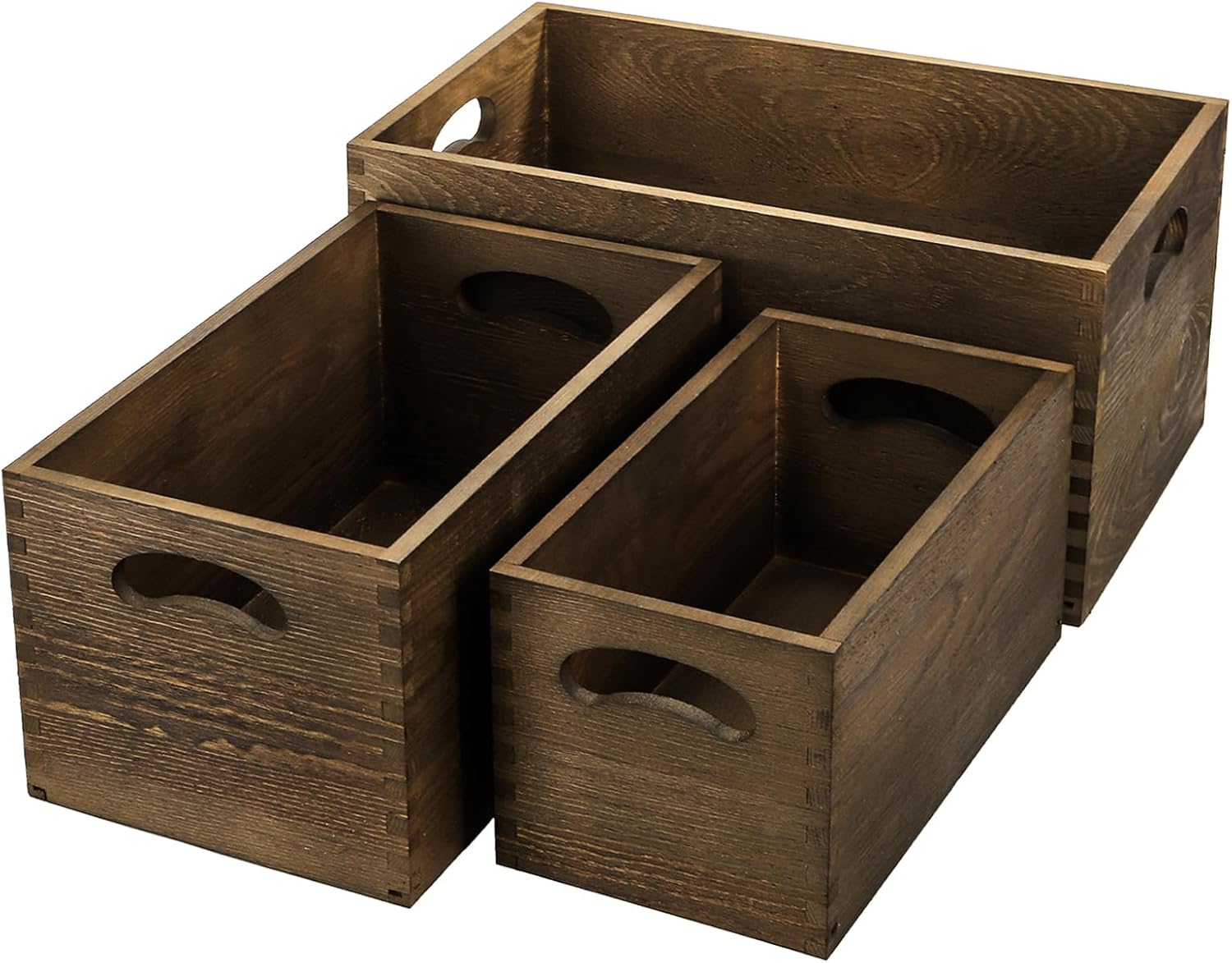 Set of 3 Nesting Wooden Crates - مراجعة Home Office Image وسعره