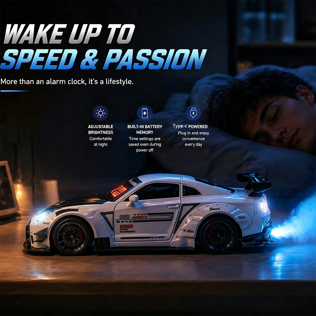 1PCS Rechargeable Hypercar Mod - مراجعة Led Desk Clock وسعره