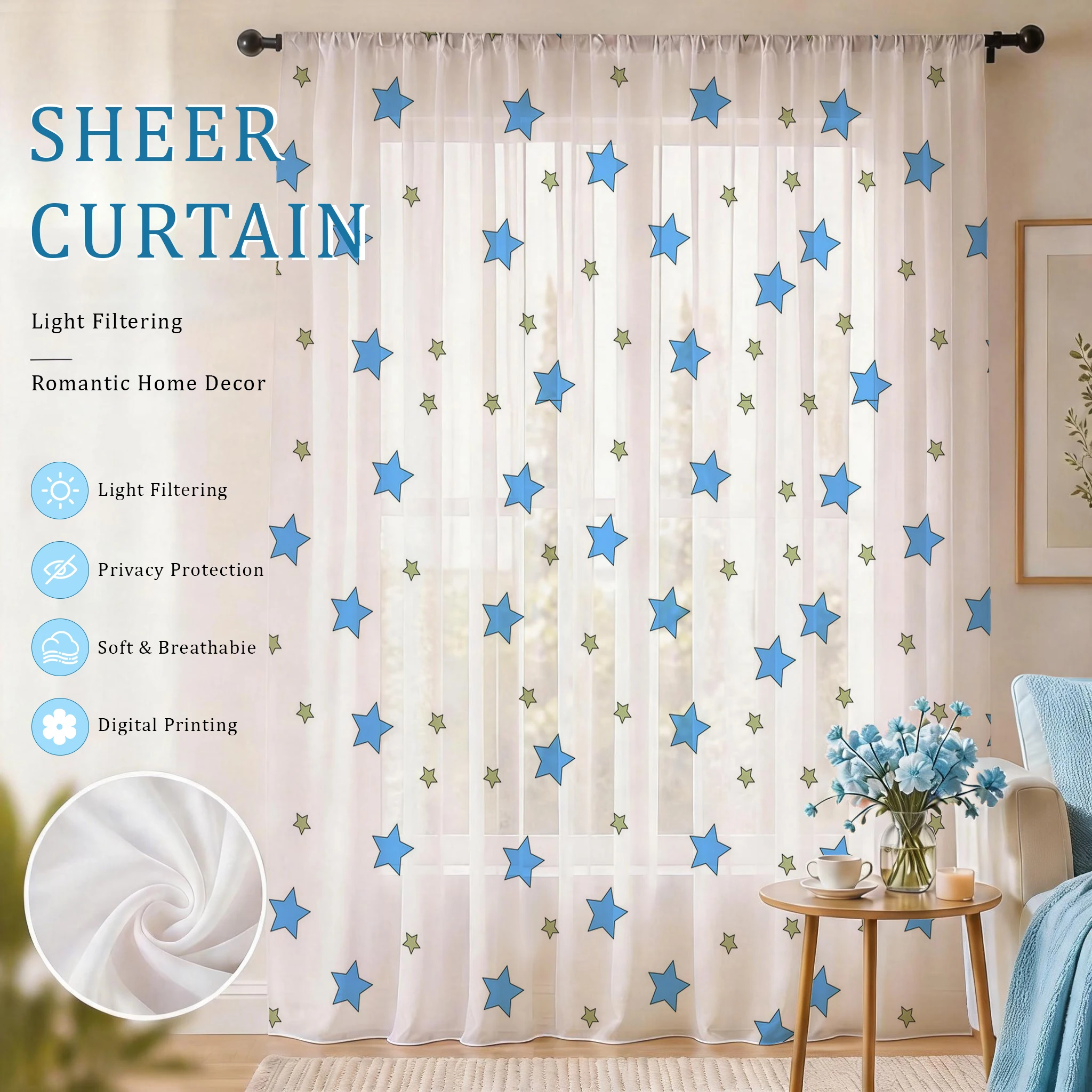 Blue Star Modern Gradient Shee - مراجعة Home Office Rate وسعره