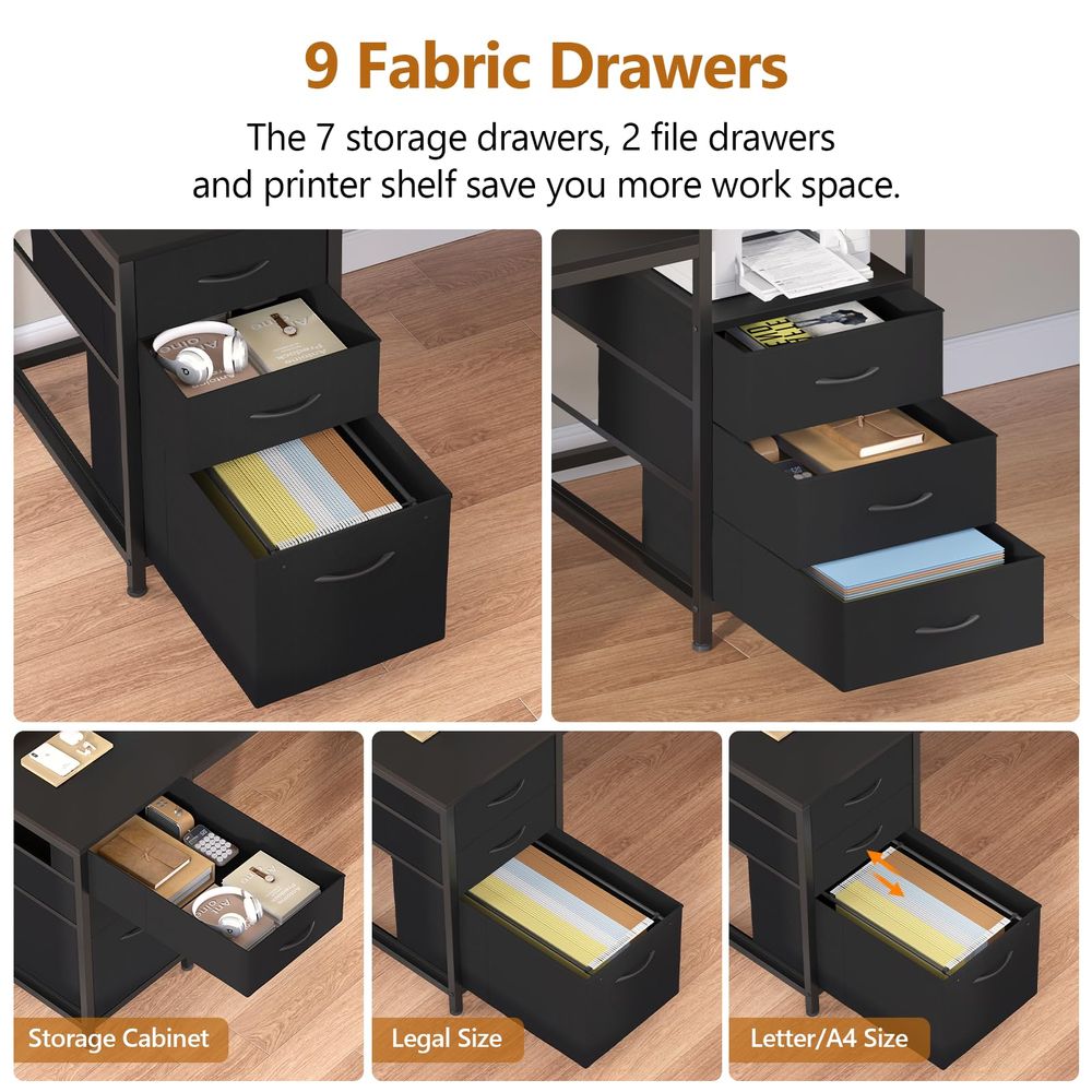 98.4 Long Computer Desk with 9 - مراجعة Home Office For Two وسعره