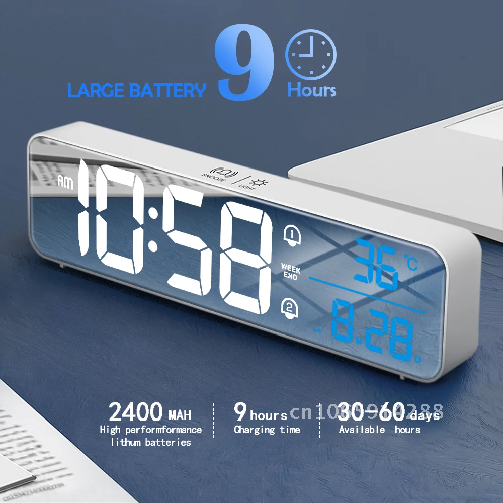 Music Alarm Digital LED Clock  - مراجعة Led Desk Clock وسعره