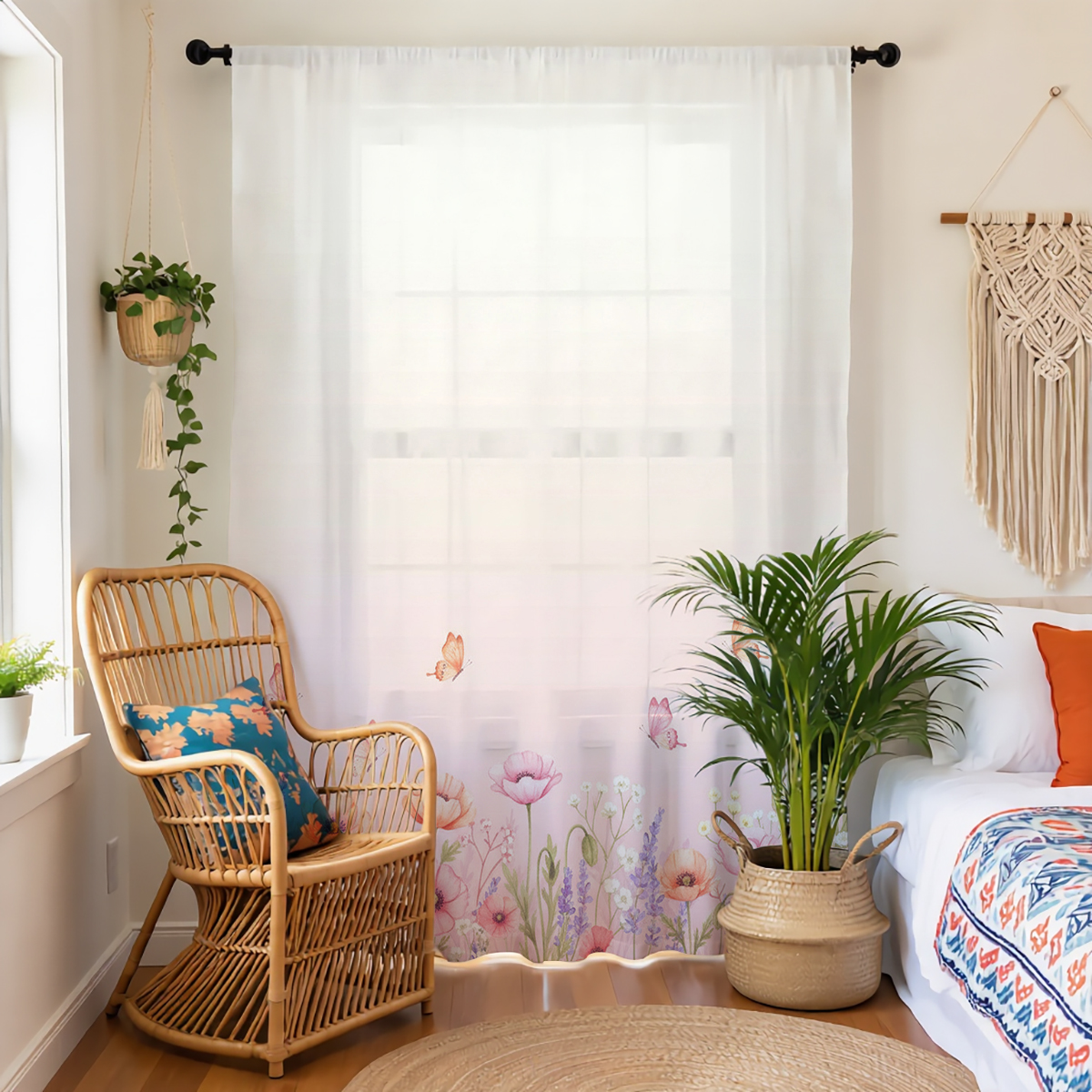 1 PC Poppy Gradient Print Shee - مراجعة Home Office Pc وسعره